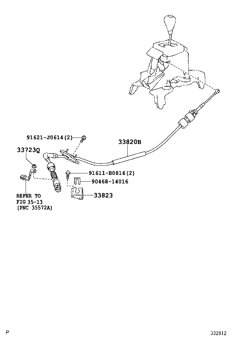 33820-33320 CABLE ASSY, TRANSMISSION CONTROL product image