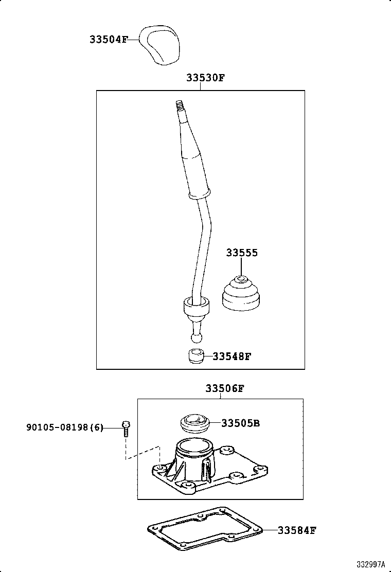33530-26070 LEVER ASSY, SHIFT (FOR FLOOR SHIFT) product image