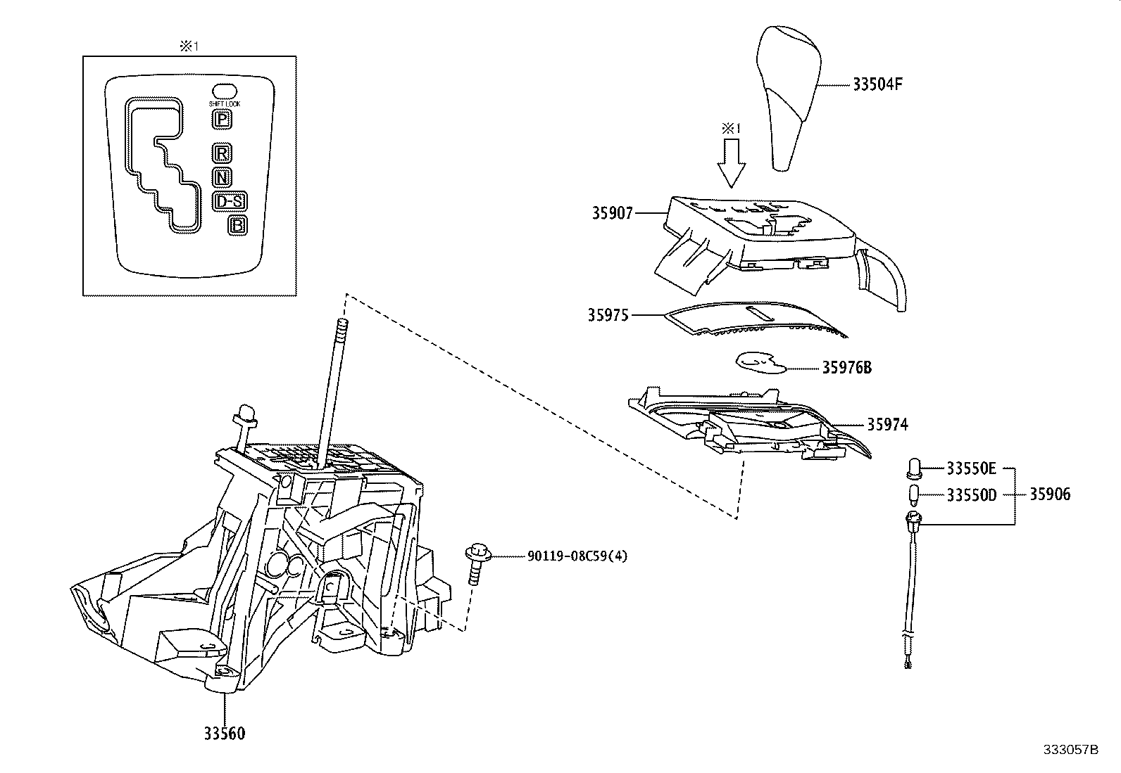 35907-12170 HOUSING SUB-ASSY, POSITION INDICATOR (FOR FLOOR SHIFT) product image