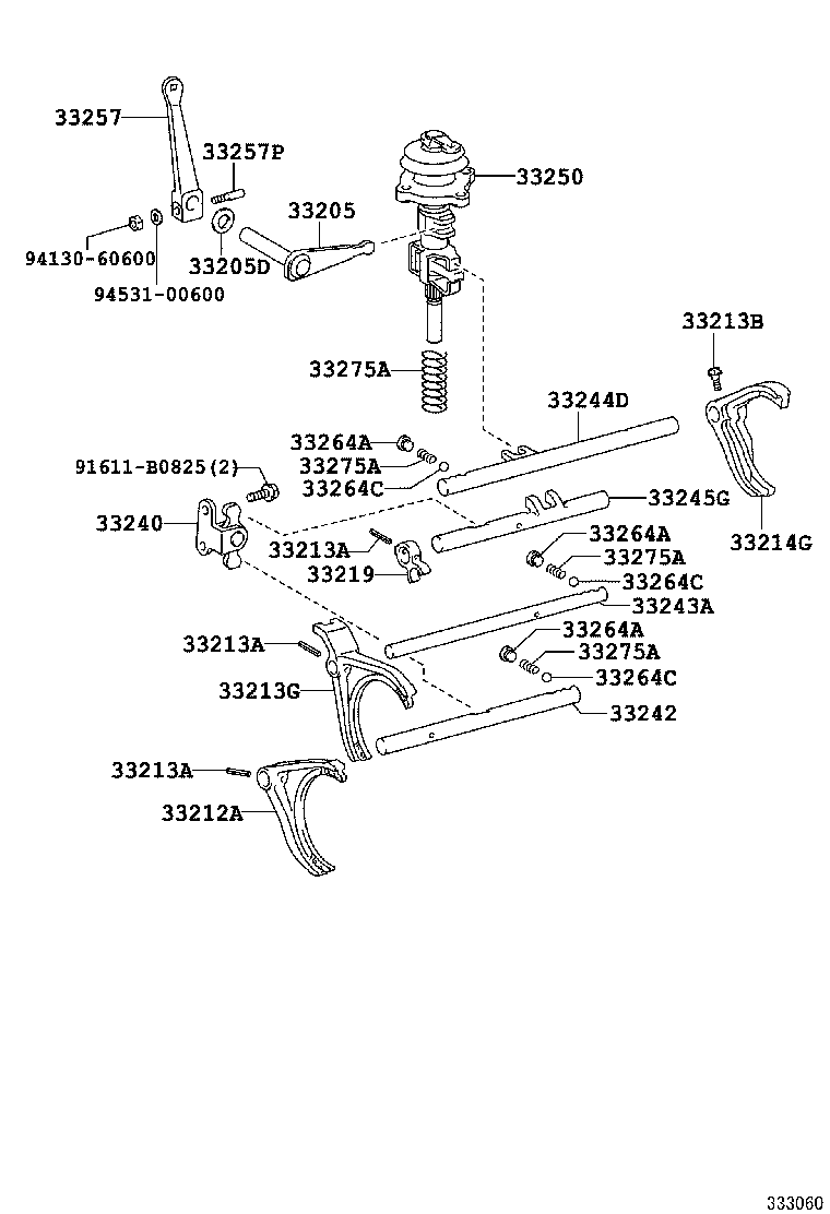 33253-37100 LEVER, SHIFT OUTER, NO.1 product image