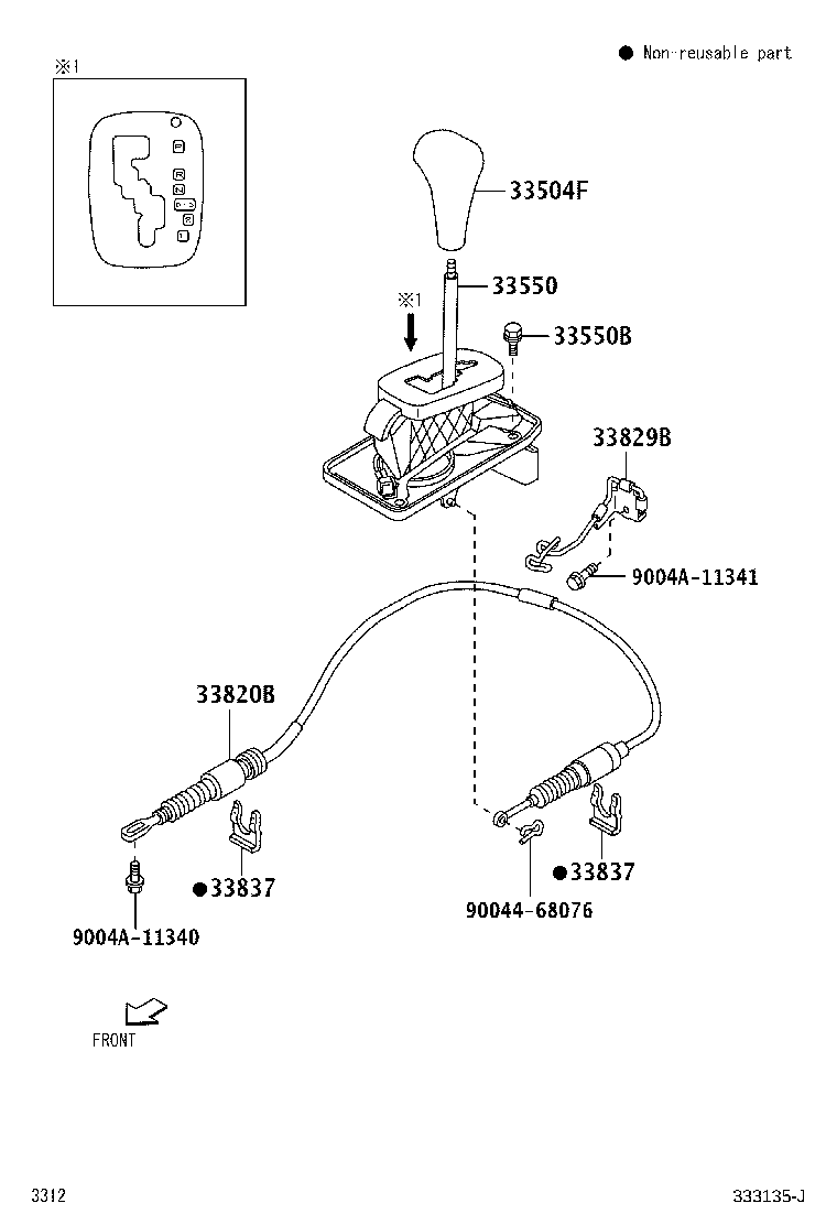 9004A-46390 CLIP, TRANSMISSION CONTROL CABLE ADJUST product image