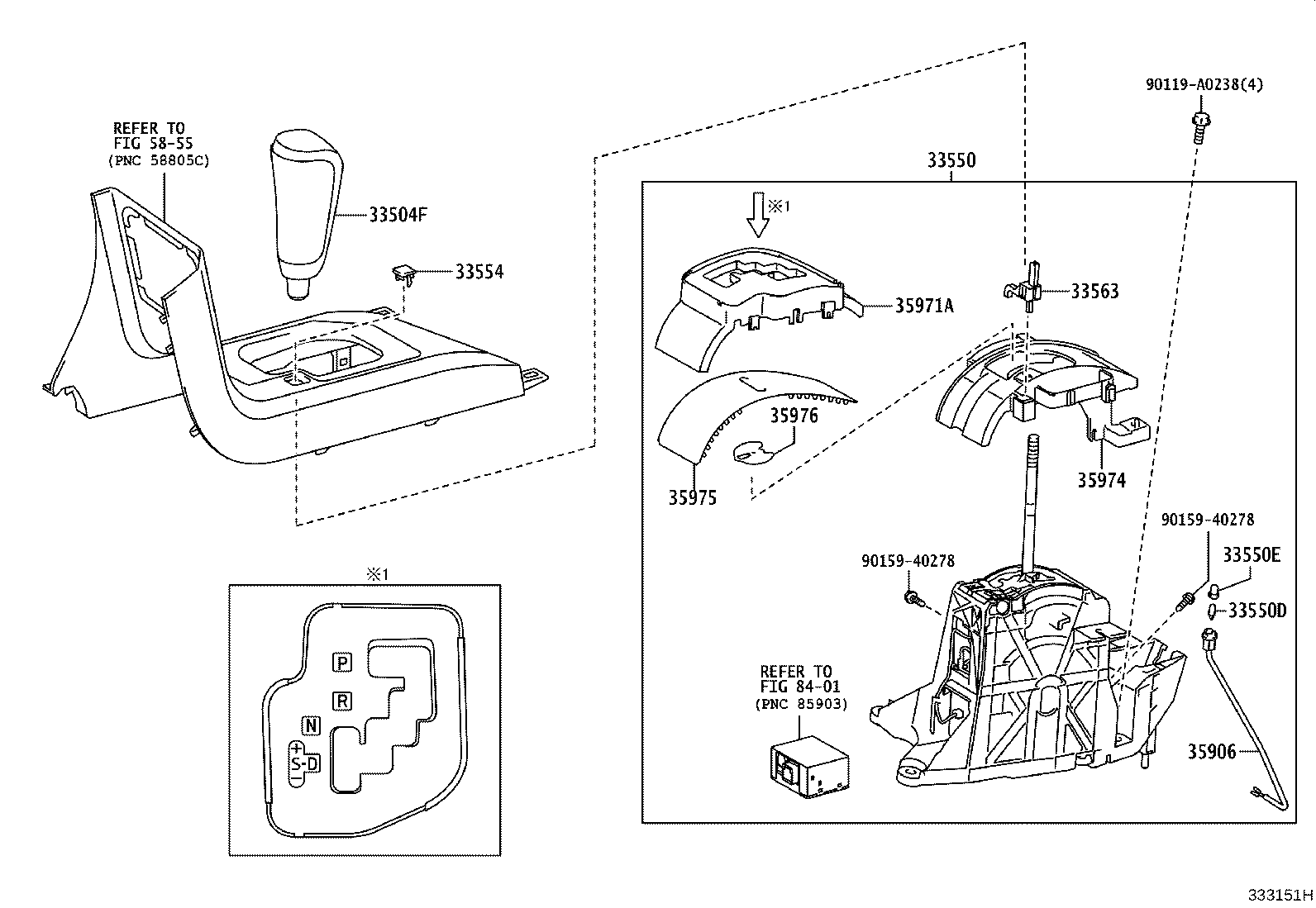 Toyota 33504-0C030-C0 KNOB SUB-ASSY, SHIFT LEVER