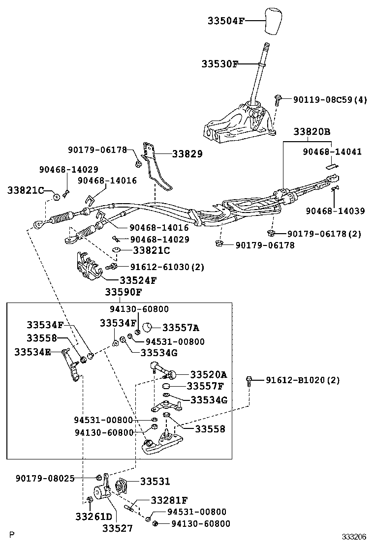 33504-12380-C0 KNOB SUB-ASSY, SHIFT LEVER product image