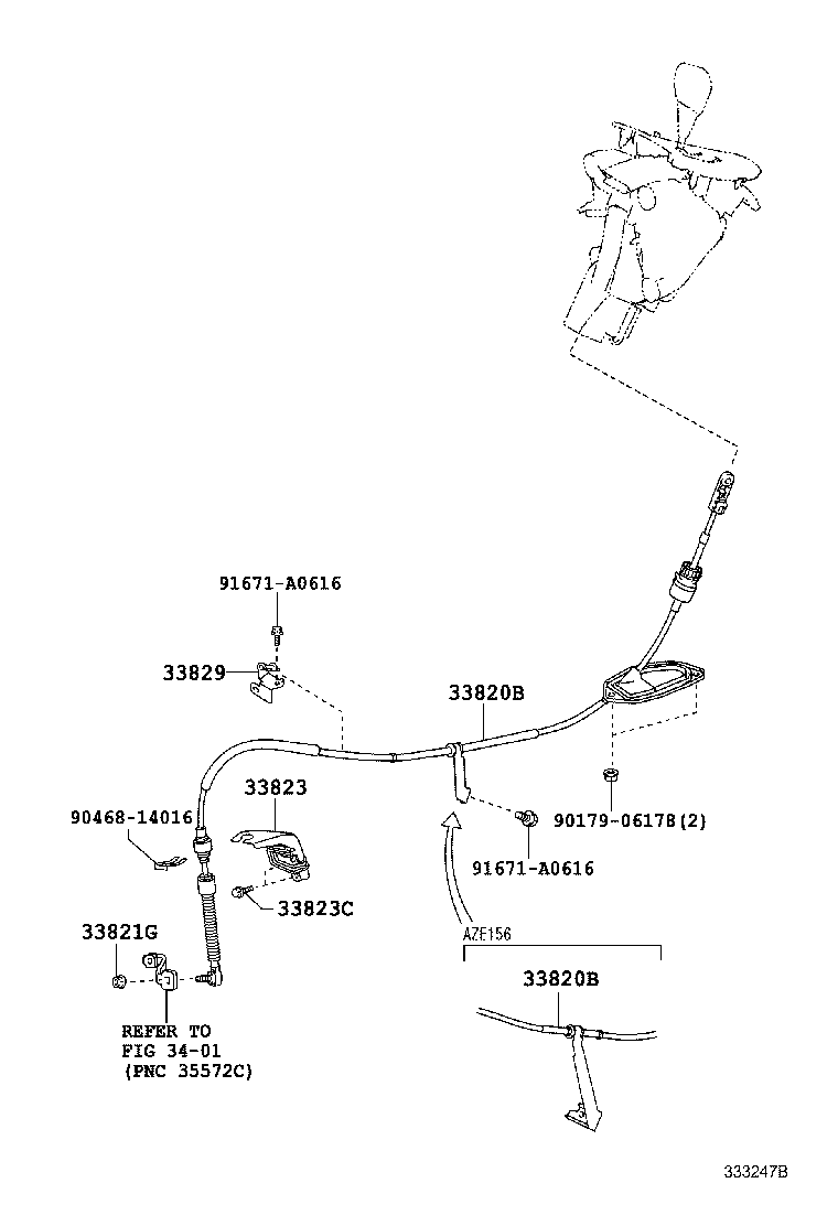 33820-12C80 CABLE ASSY, TRANSMISSION CONTROL product image