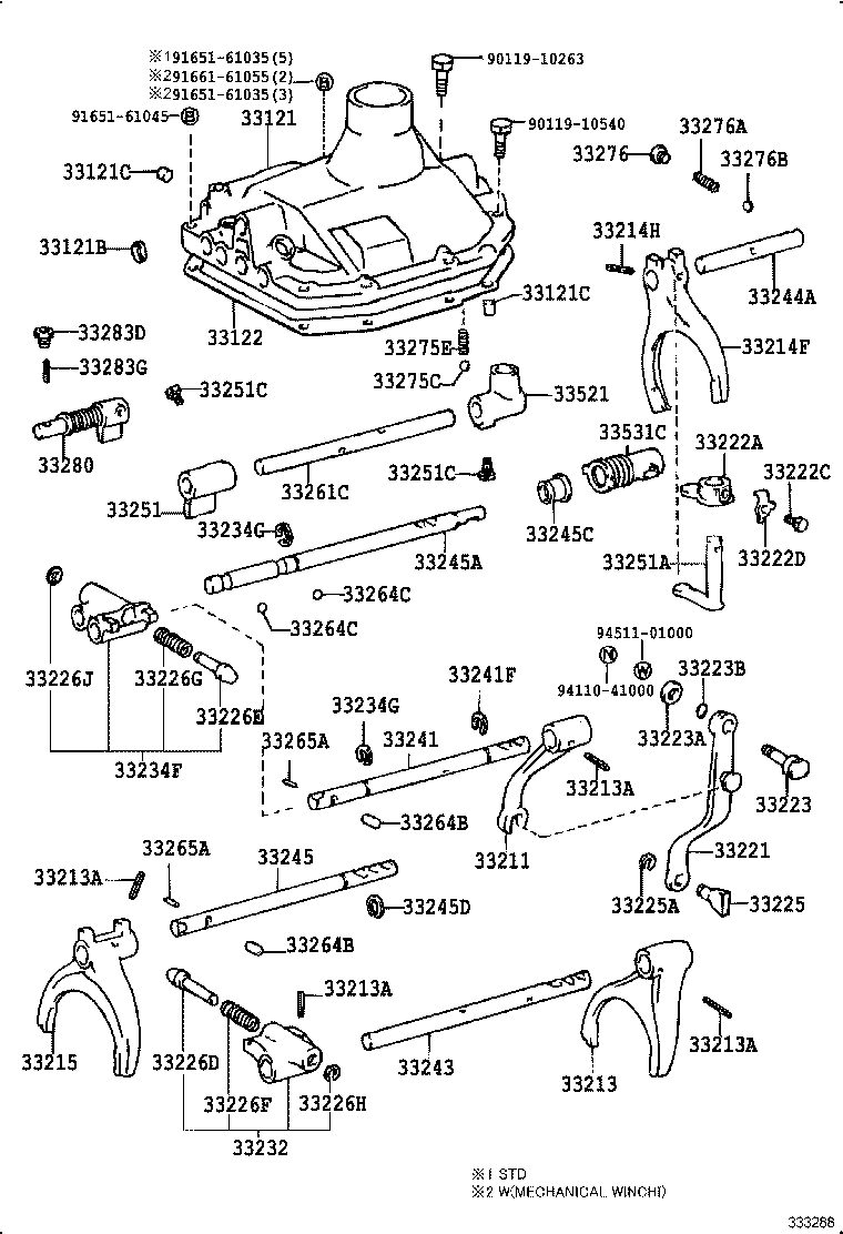 33261-60090 SHAFT, SHIFT & SELECT LEVER product image