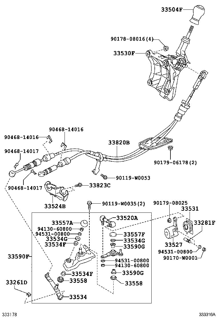 33530-02200 LEVER ASSY, SHIFT (FOR FLOOR SHIFT) product image