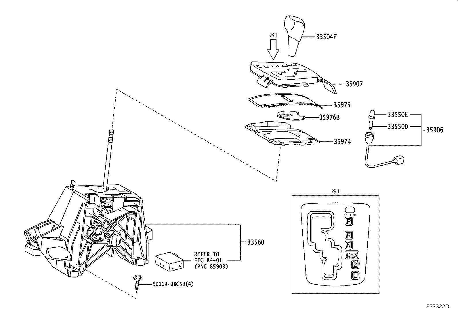 35907-12570 HOUSING SUB-ASSY, POSITION INDICATOR (FOR FLOOR SHIFT) product image