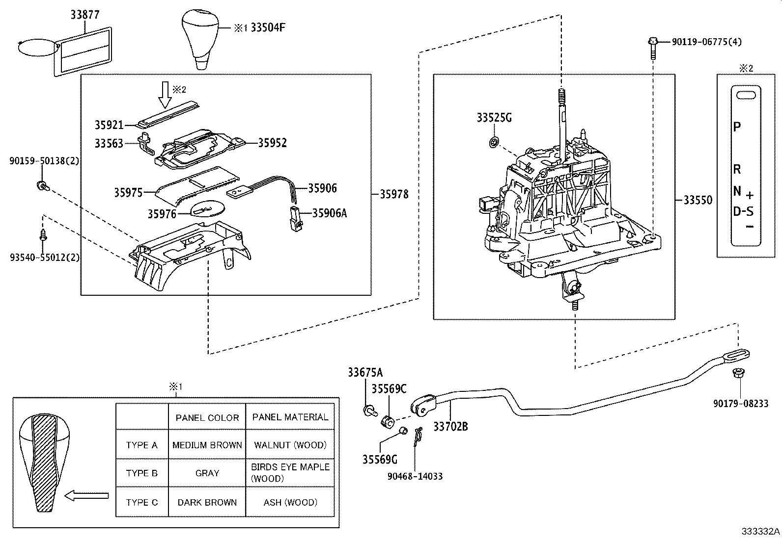 33504-50141-B0 KNOB SUB-ASSY, SHIFT LEVER product image