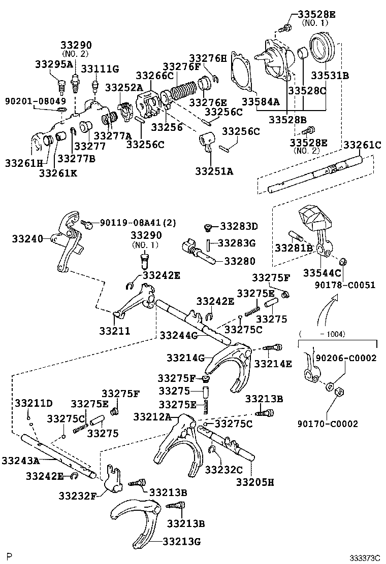 33261-02030 SHAFT, SHIFT & SELECT LEVER product image