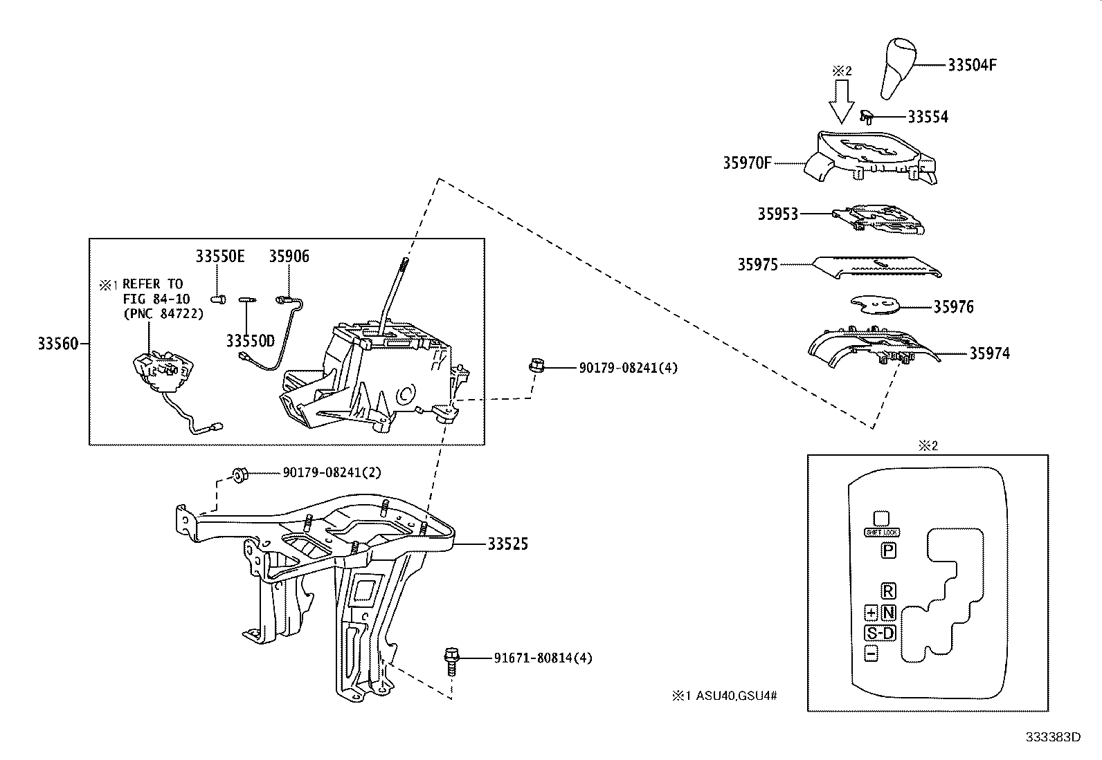 Toyota 33504-48060-C1 KNOB SUB-ASSY, SHIFT LEVER