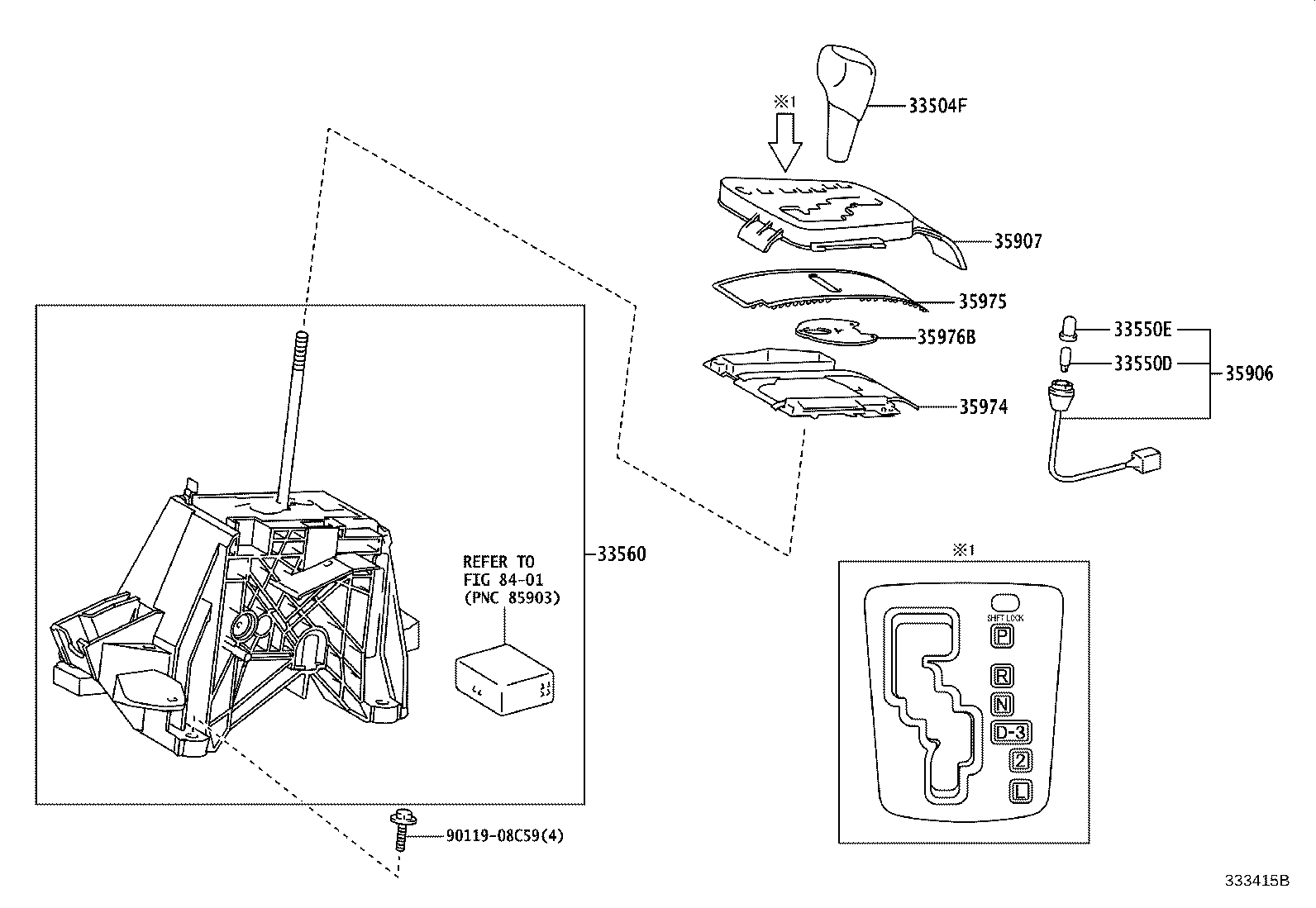 35907-12190 HOUSING SUB-ASSY, POSITION INDICATOR (FOR FLOOR SHIFT) product image