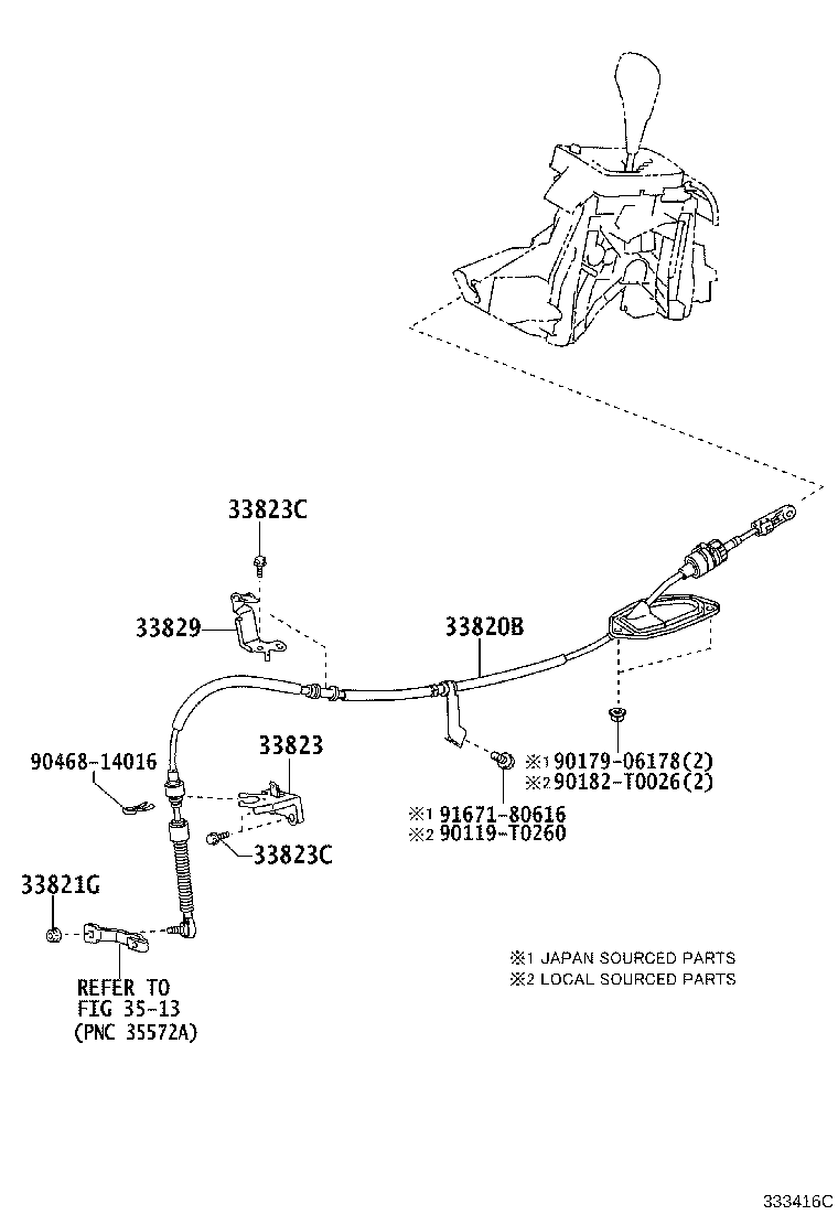 35907-12190 HOUSING SUB-ASSY, POSITION INDICATOR (FOR FLOOR SHIFT) product image