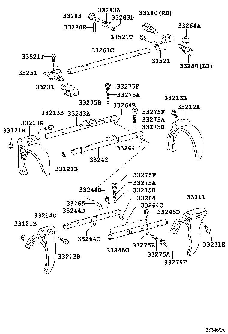 33261-60120 SHAFT, SHIFT & SELECT LEVER product image
