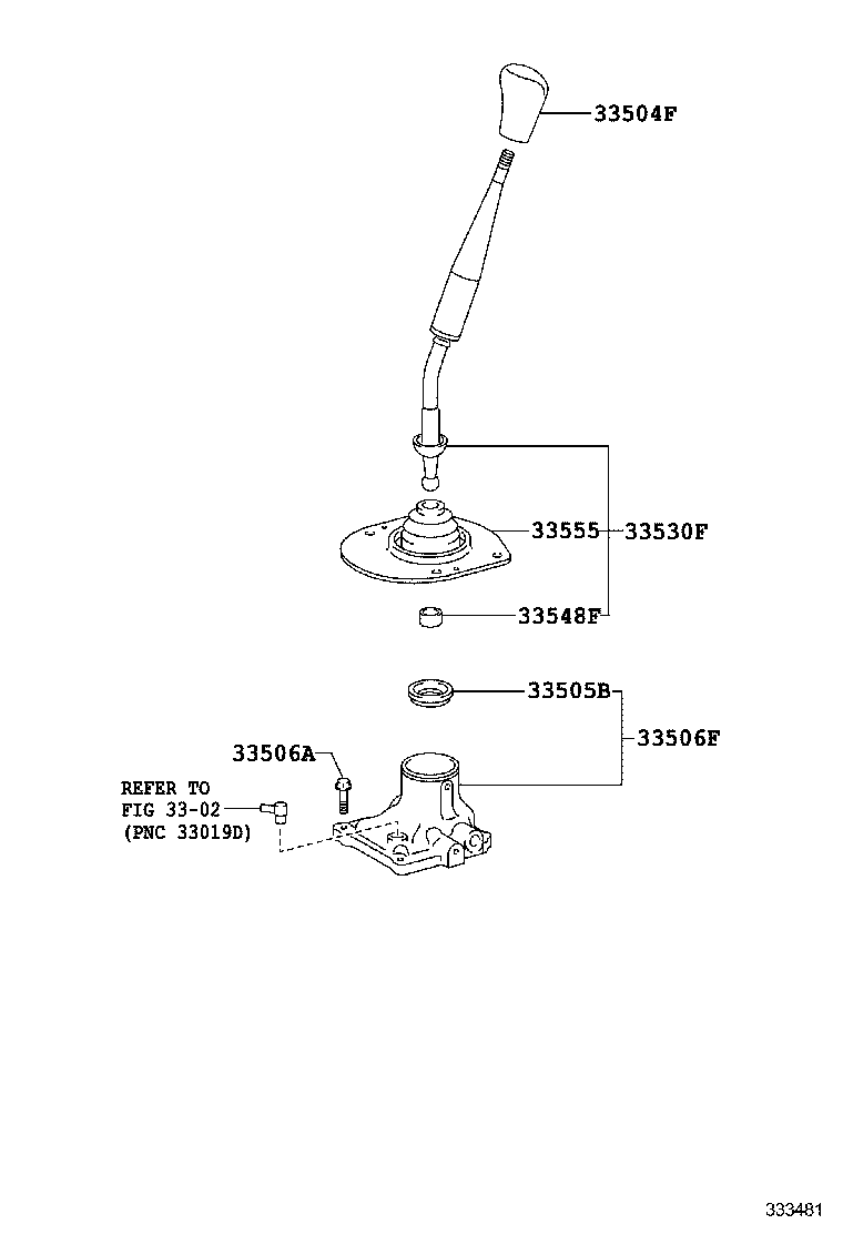 33530-60650 LEVER ASSY, SHIFT (FOR FLOOR SHIFT) product image