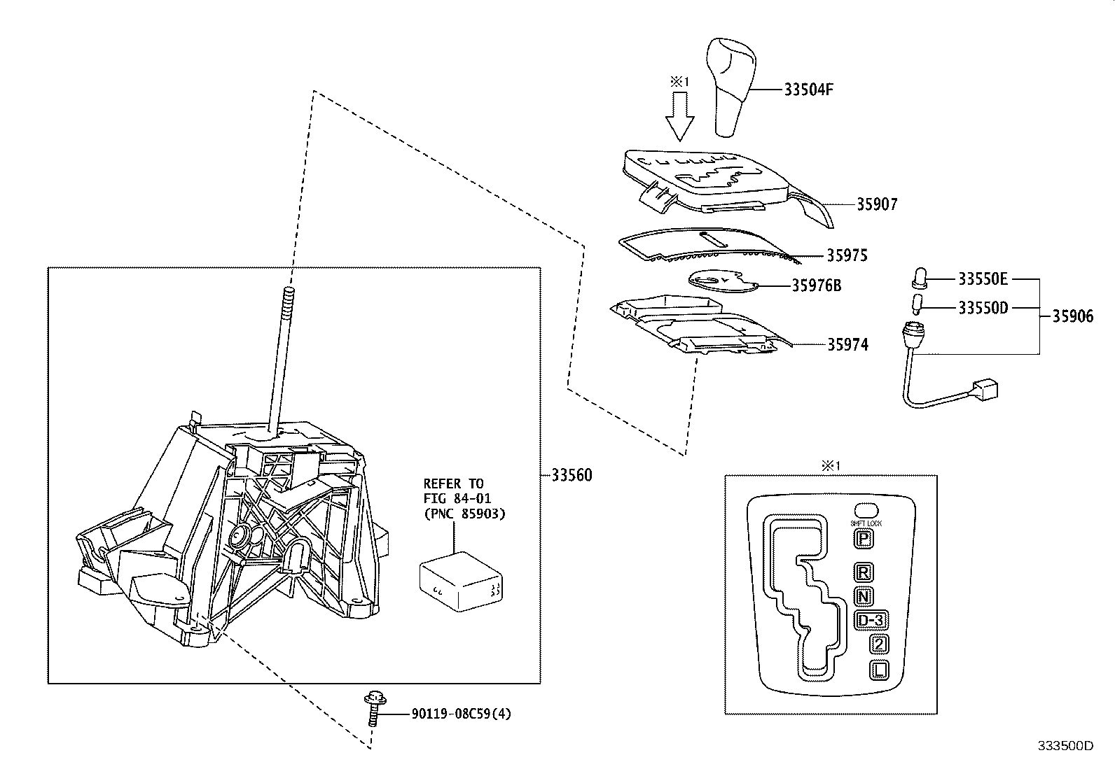35907-12170 HOUSING SUB-ASSY, POSITION INDICATOR (FOR FLOOR SHIFT) product image