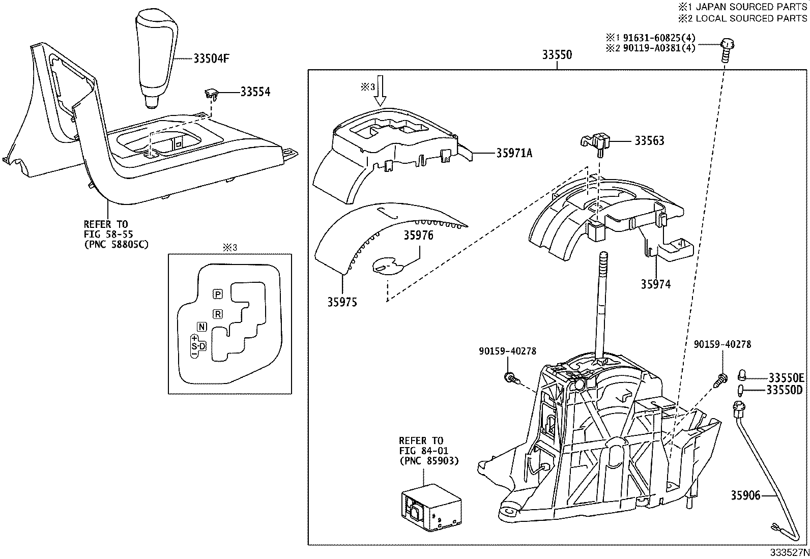 Toyota 33504-0C040-C0 KNOB SUB-ASSY, SHIFT LEVER