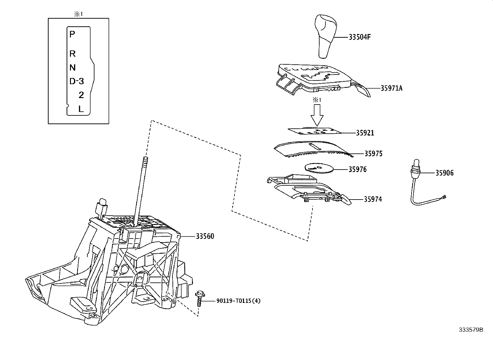 33530-02220 LEVER ASSY, SHIFT (FOR FLOOR SHIFT) product image