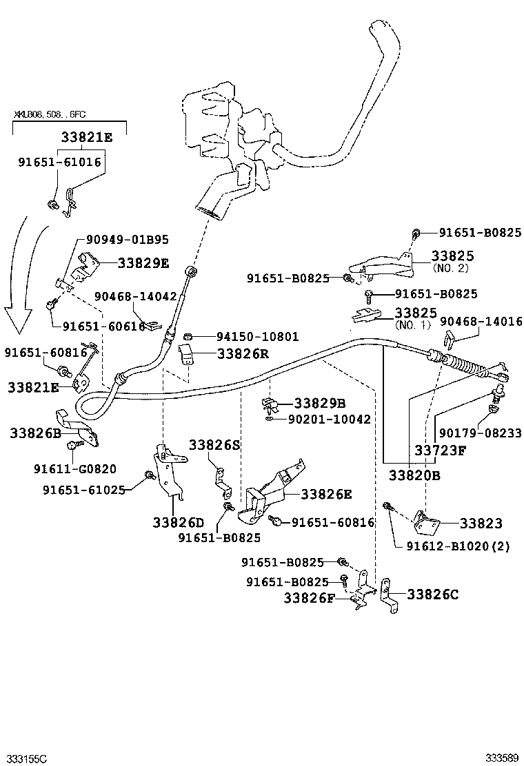 33823-37640 BRACKET, TRANSMISSION CONTROL CABLE, NO.1 product image