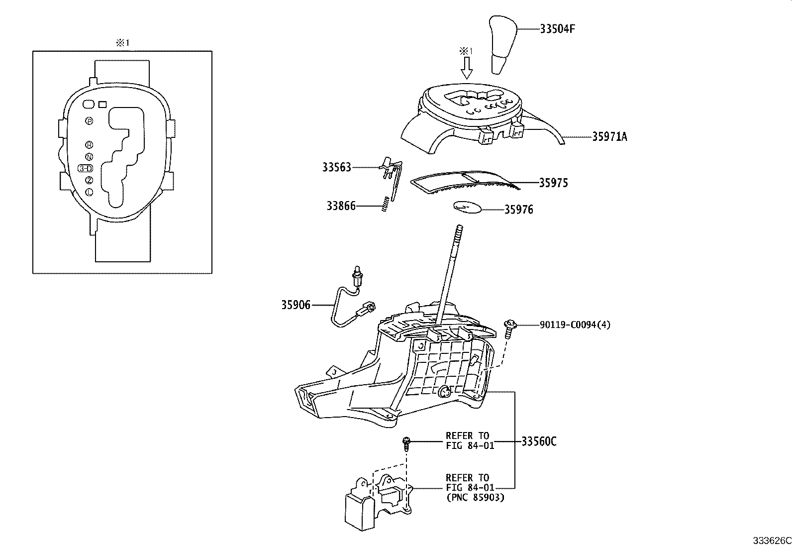 33829-0D031 SUPPORT, TRANSMISSION CONTROL CABLE product image