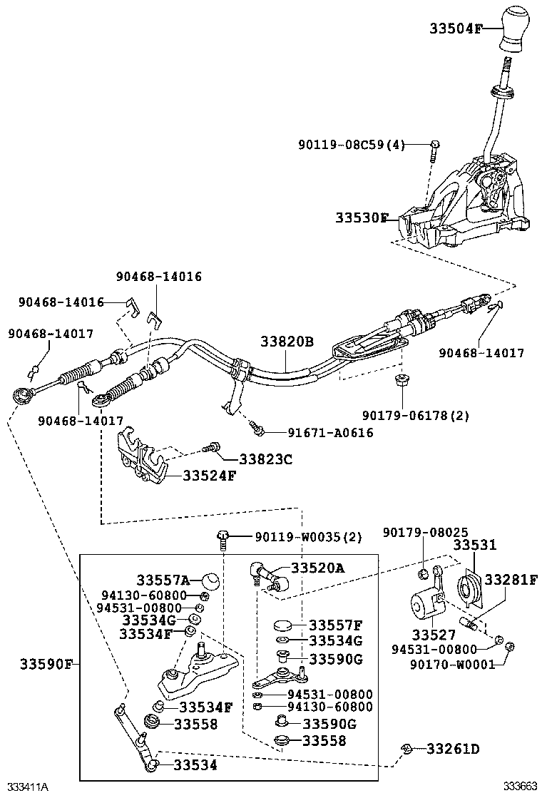 335A0-0D020 BRACKET ASSY, CONTROL CABLE product image