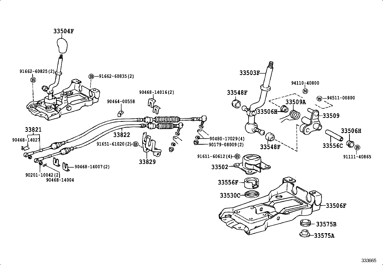 33055-28131 LEVER SUB-ASSY, SHIFT(FOR FLOOR SHIFT) product image