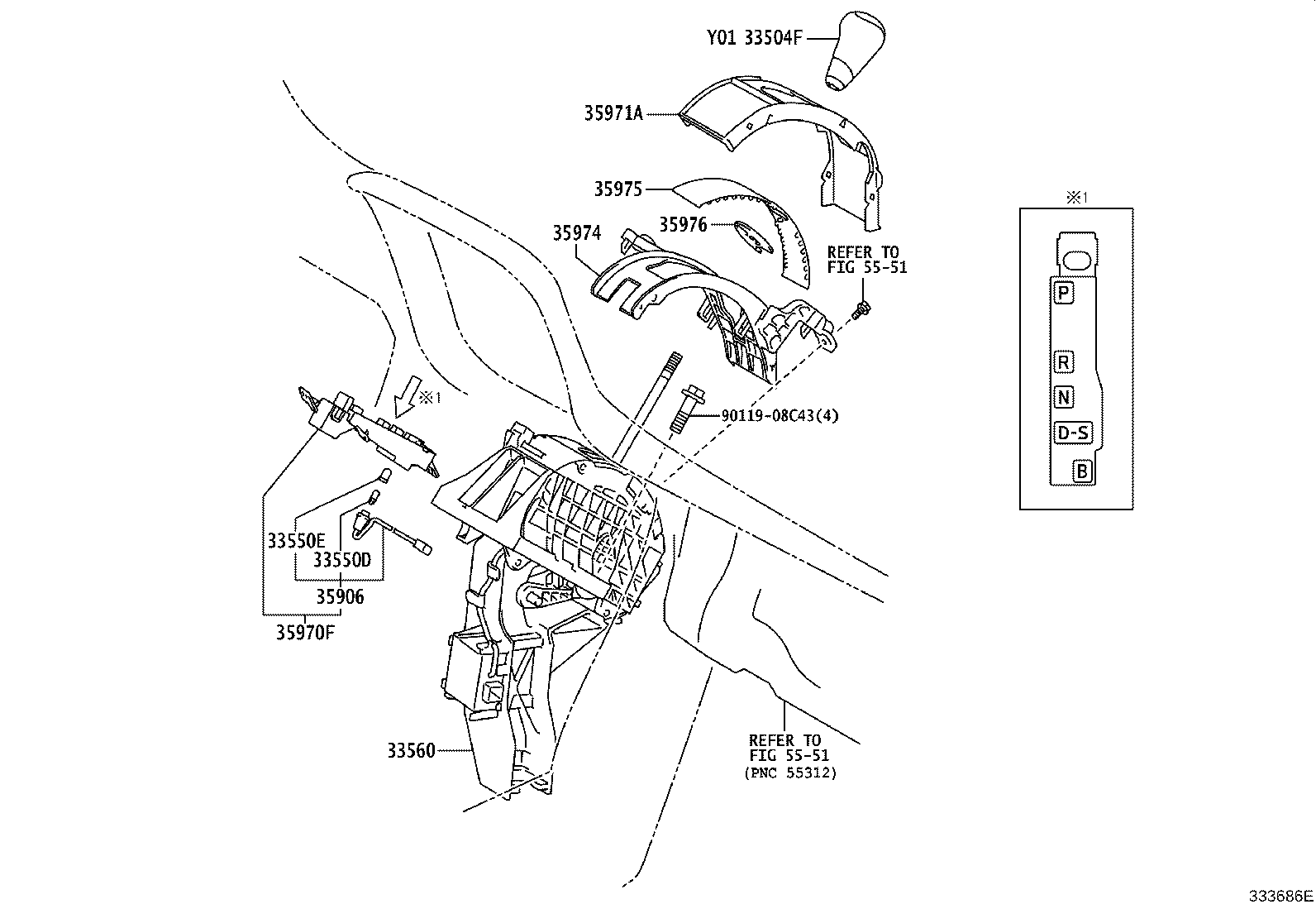 33504-28040-B2 KNOB SUB-ASSY, SHIFT LEVER product image