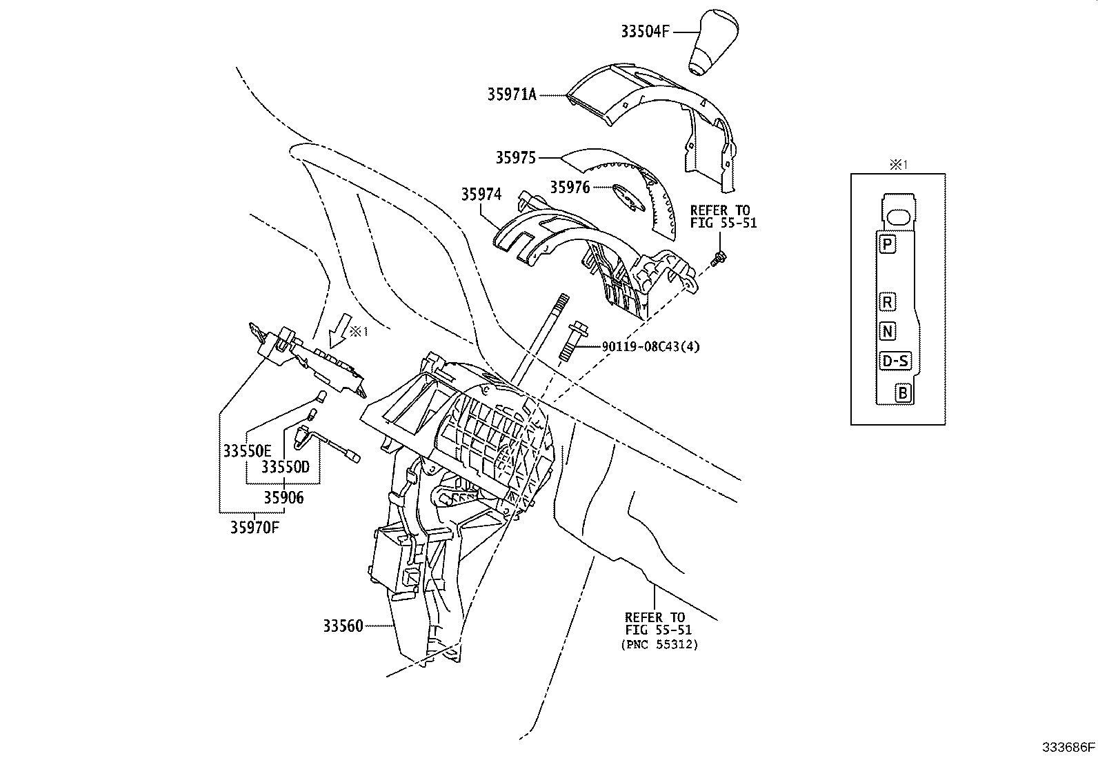33829-58010 SUPPORT, TRANSMISSION CONTROL CABLE product image