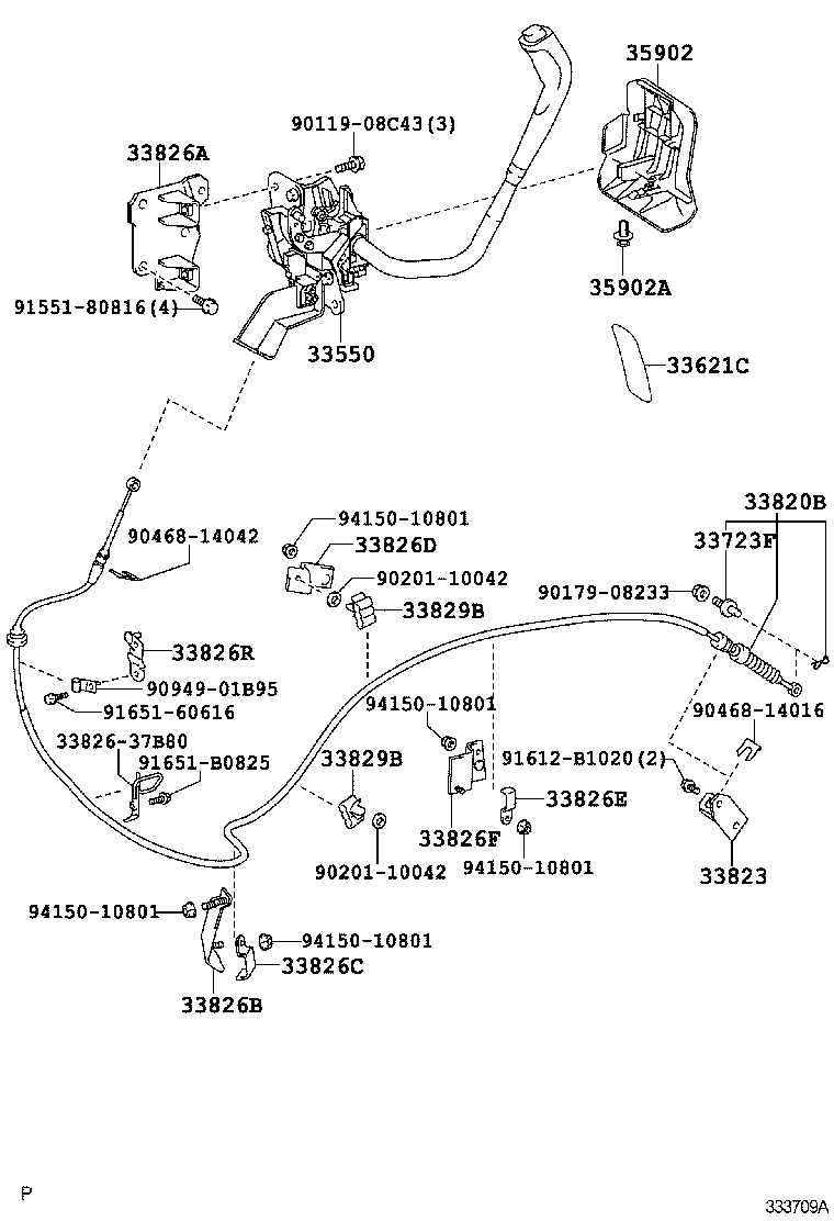 33828-37120 BRACKET, TRANSMISSION CONTROL CABLE product image
