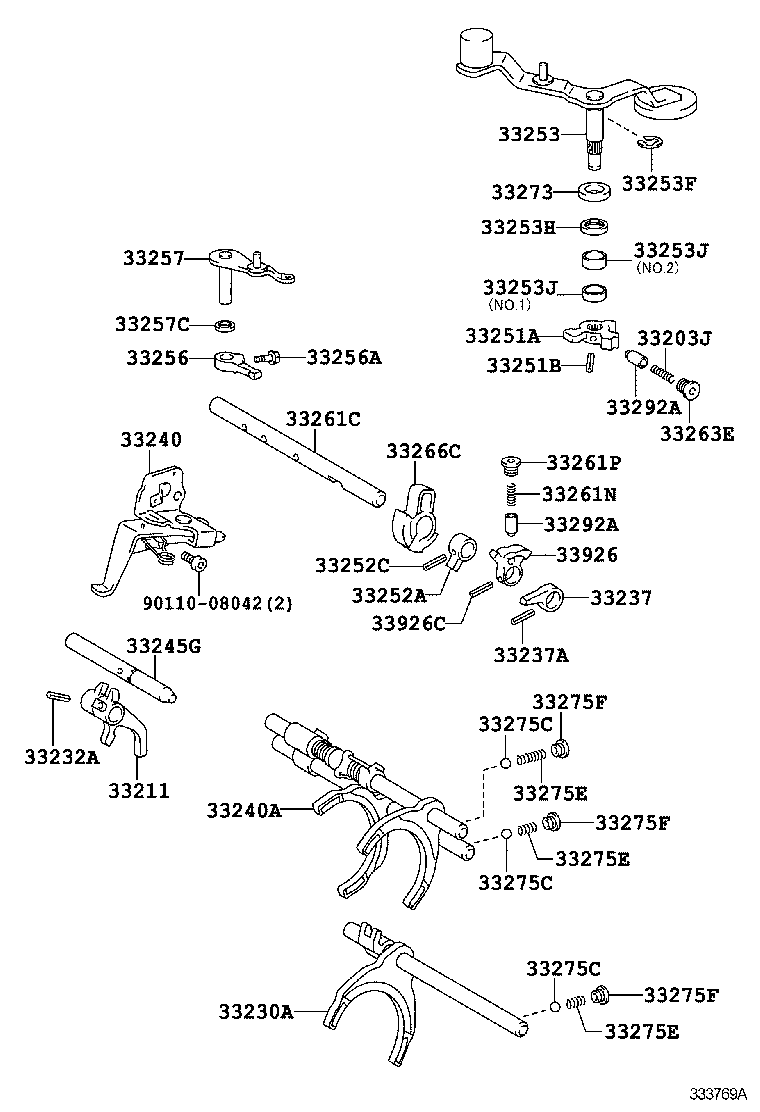 33251-42020 LEVER, SHIFT, INNER NO.1 product image