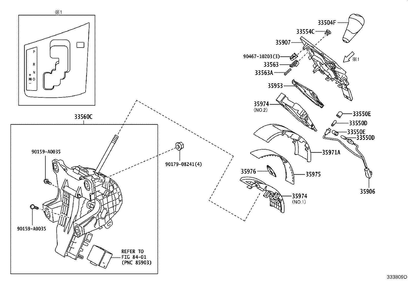 Toyota 33504-0E040-C0 KNOB SUB-ASSY, SHIFT LEVER