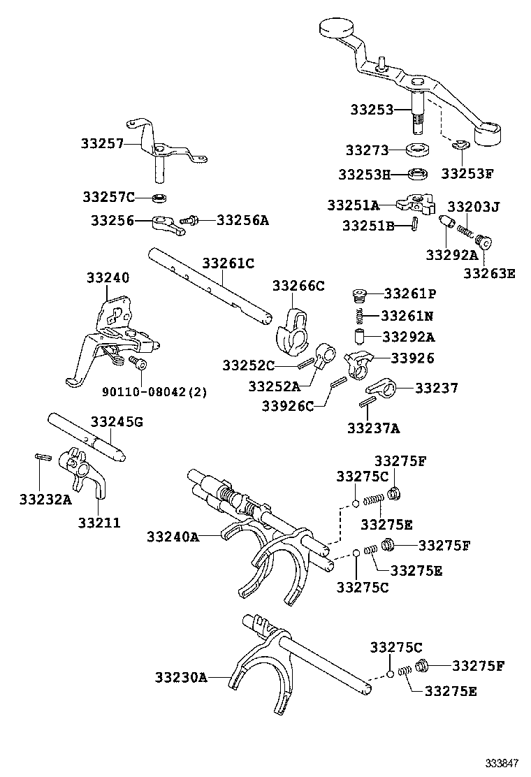 33253-33011 LEVER, SHIFT OUTER, NO.1 product image