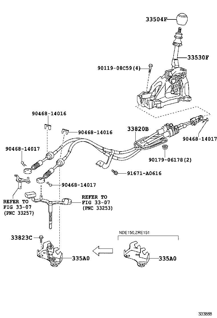 335A0-0D020 BRACKET ASSY, CONTROL CABLE product image