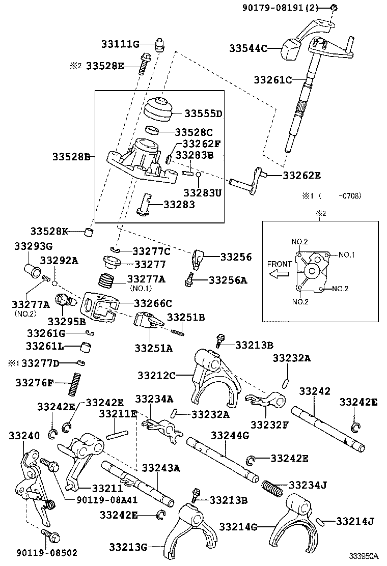 Toyota 33243-0H010 SHAFT, GEAR SHIFT FORK, NO.2
