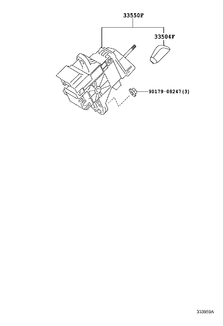 Toyota 33504-79015 KNOB SUB-ASSY, SHIFT LEVER