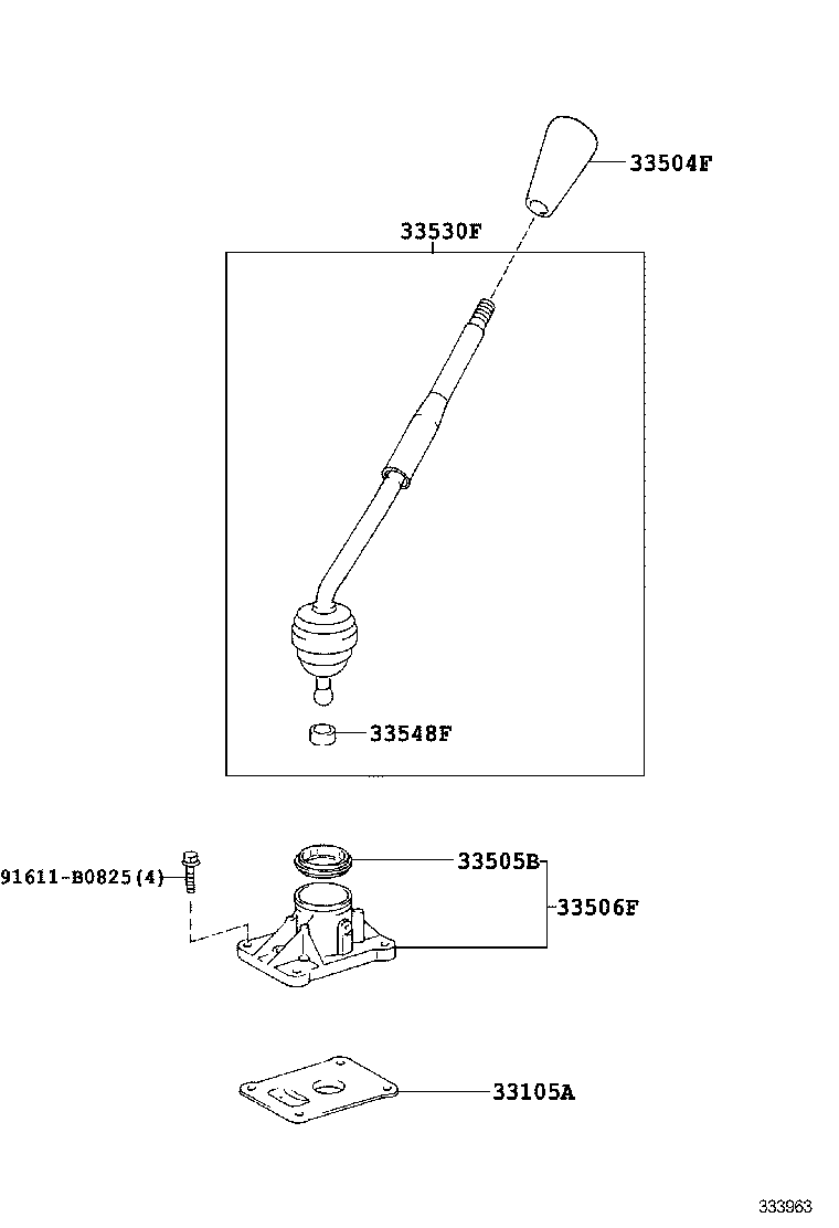 33530-60451 LEVER ASSY, SHIFT (FOR FLOOR SHIFT) product image