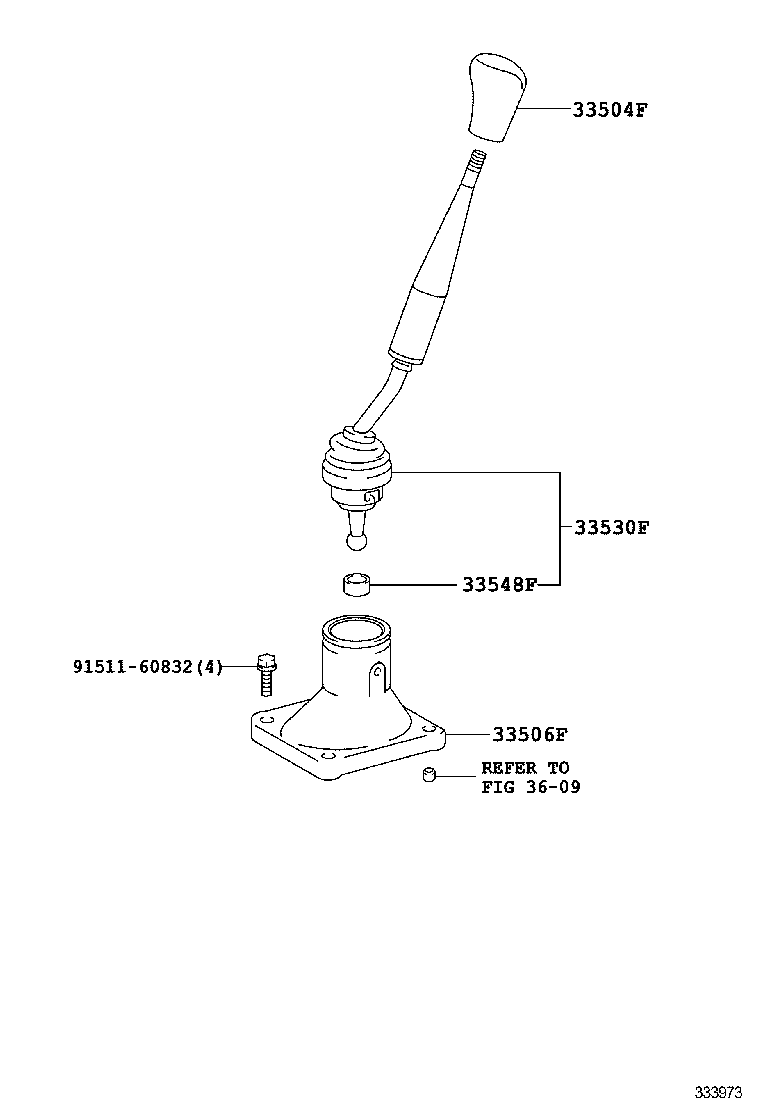 33530-60680 LEVER ASSY, SHIFT (FOR FLOOR SHIFT) product image