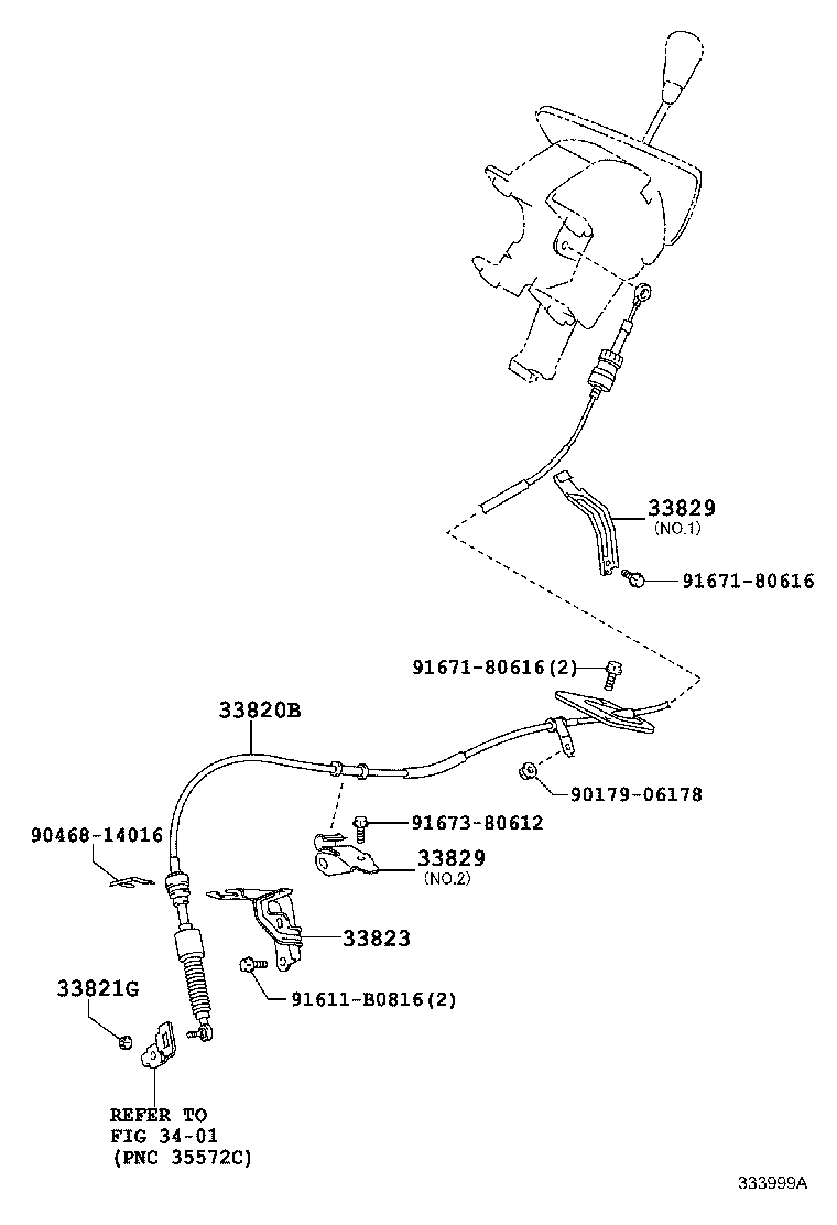 33829-44050 SUPPORT, TRANSMISSION CONTROL CABLE product image