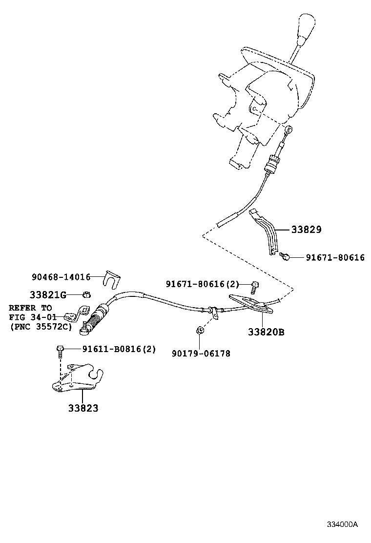 33829-44050 SUPPORT, TRANSMISSION CONTROL CABLE product image