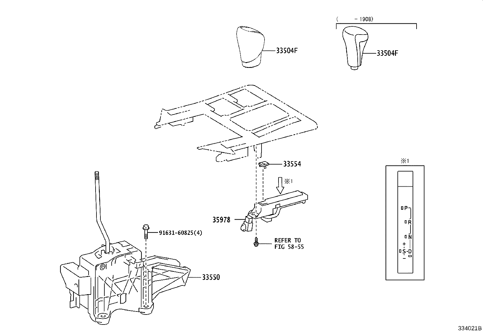 Toyota 33504-60330-C3 KNOB SUB-ASSY, SHIFT LEVER