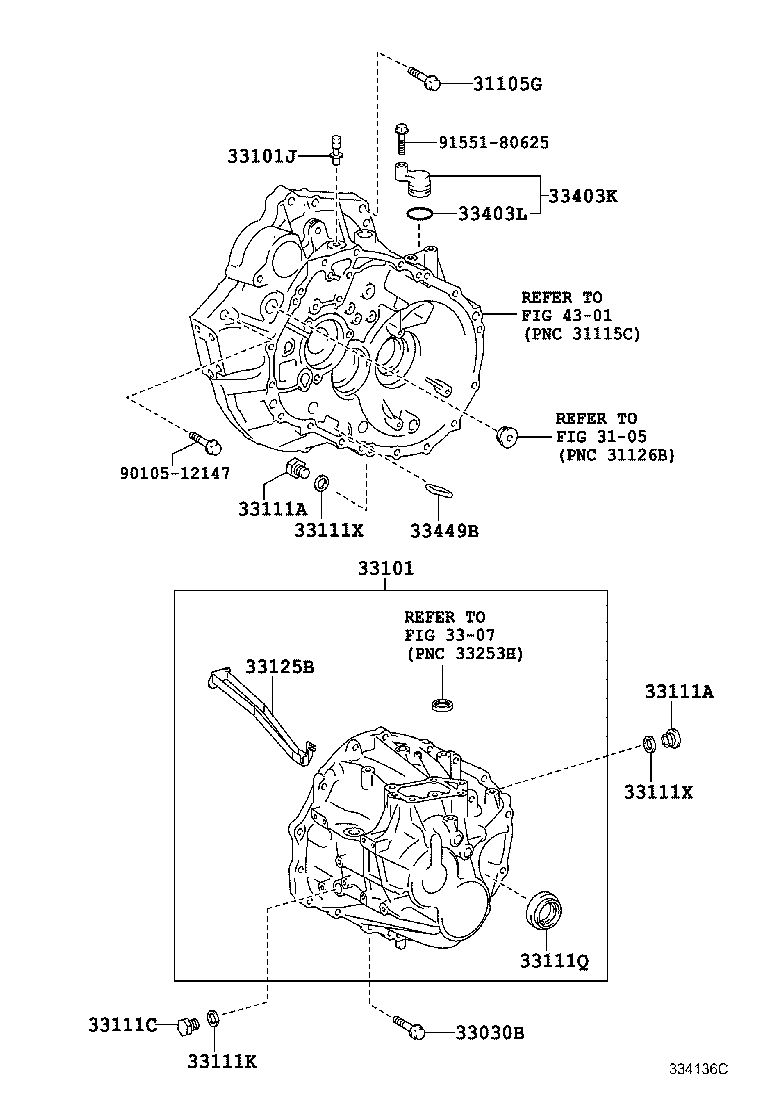 Toyota 33101-33030 CASE SUB-ASSY, MANUAL TRANSMISSION