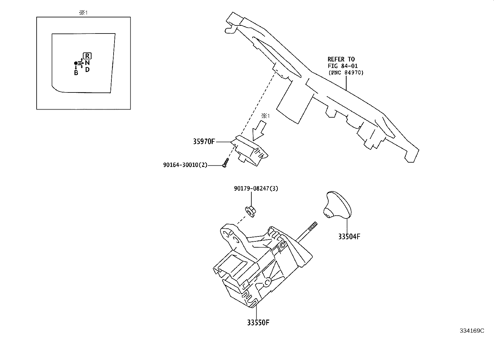 33504-76020 KNOB SUB-ASSY, SHIFT LEVER product image