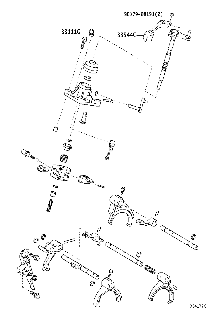 33230-20051 SHAFT ASSY, GEAR SHIFT FORK, NO.1 product image
