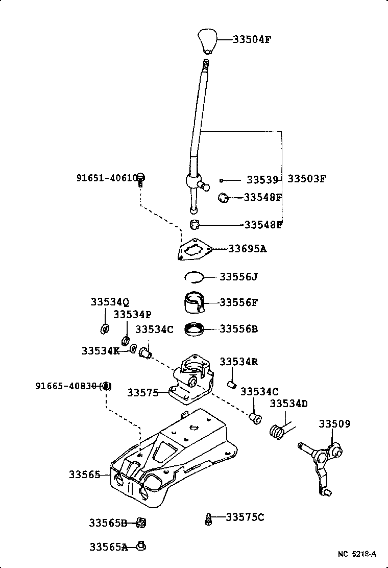 33054-01020 LEVER SUB-ASSY, SHIFT, NO.2(FOR FLOOR SHIFT) product image