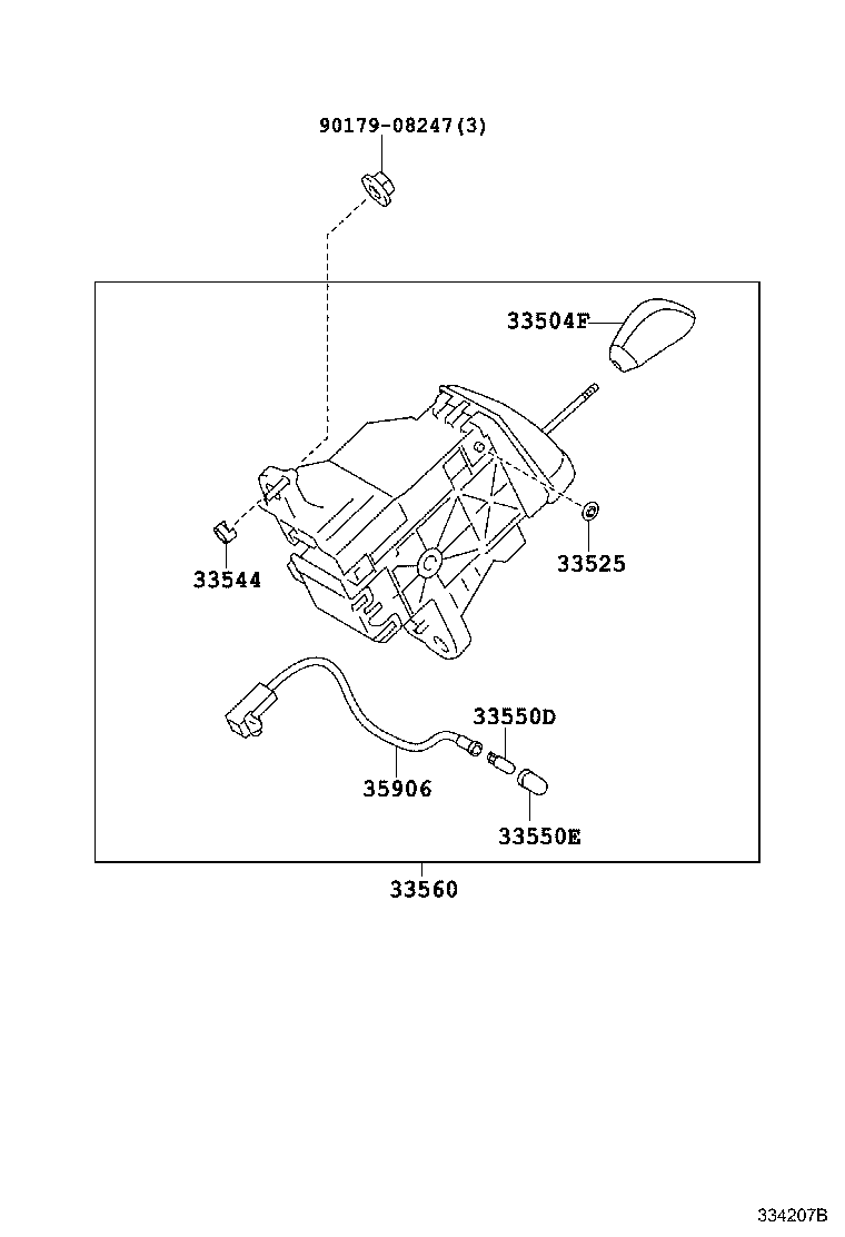 33504-49025 KNOB SUB-ASSY, SHIFT LEVER product image