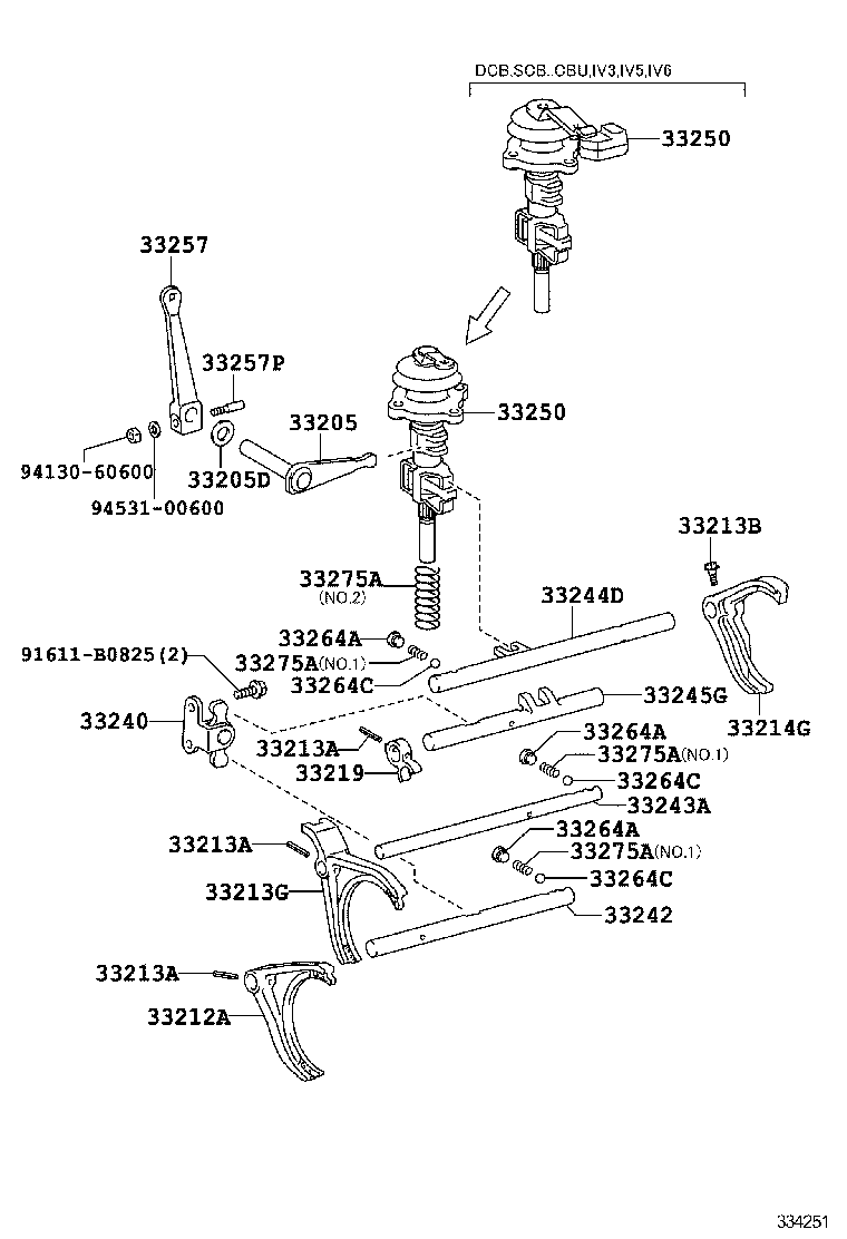 33253-37180 LEVER, SHIFT OUTER, NO.1 product image