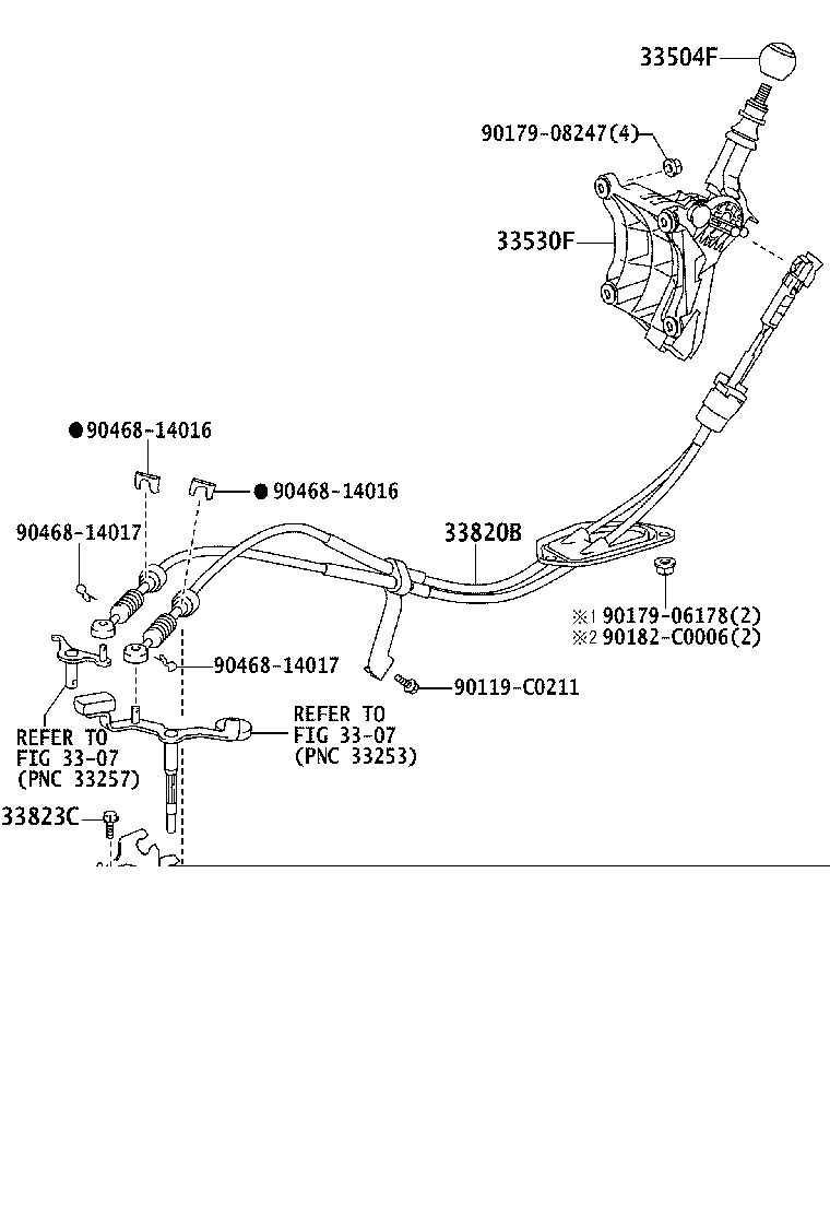 33829-0F010 SUPPORT, TRANSMISSION CONTROL CABLE product image