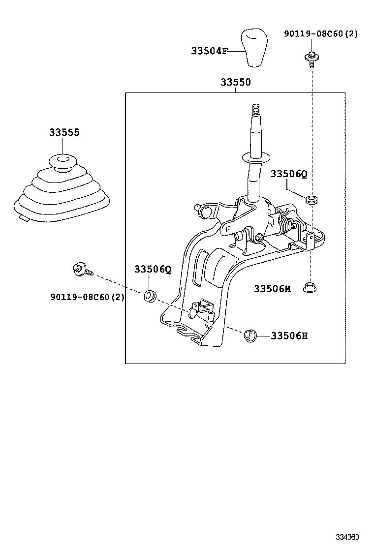 33830-37640 CABLE TRANSMISSION CONTROL SELECT (FOR FLOOR SHIFT) product image