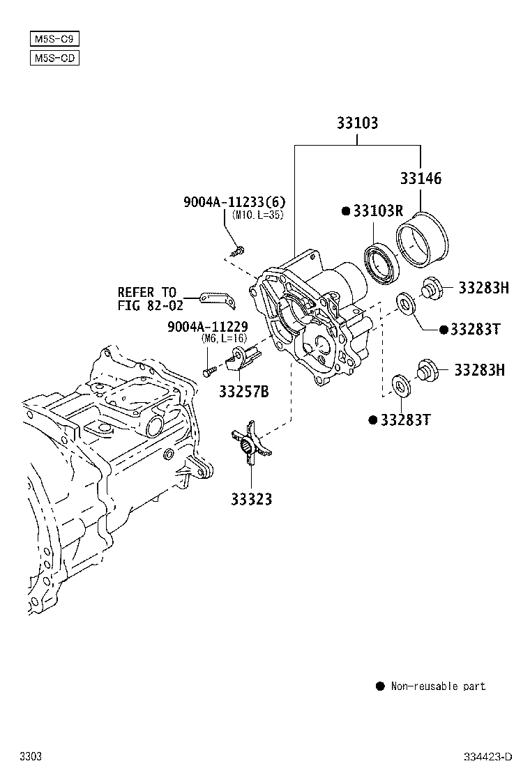 Toyota 33103-BZ030 HOUSING SUB-ASSY, EXTENSION(MTM)