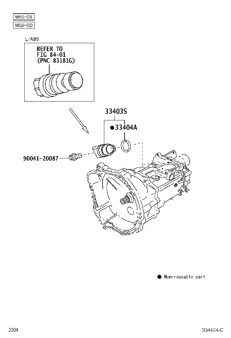 Toyota 90043-39134 PLUG(FOR MTM SPEEDOMETER DRIVEN HOLE)