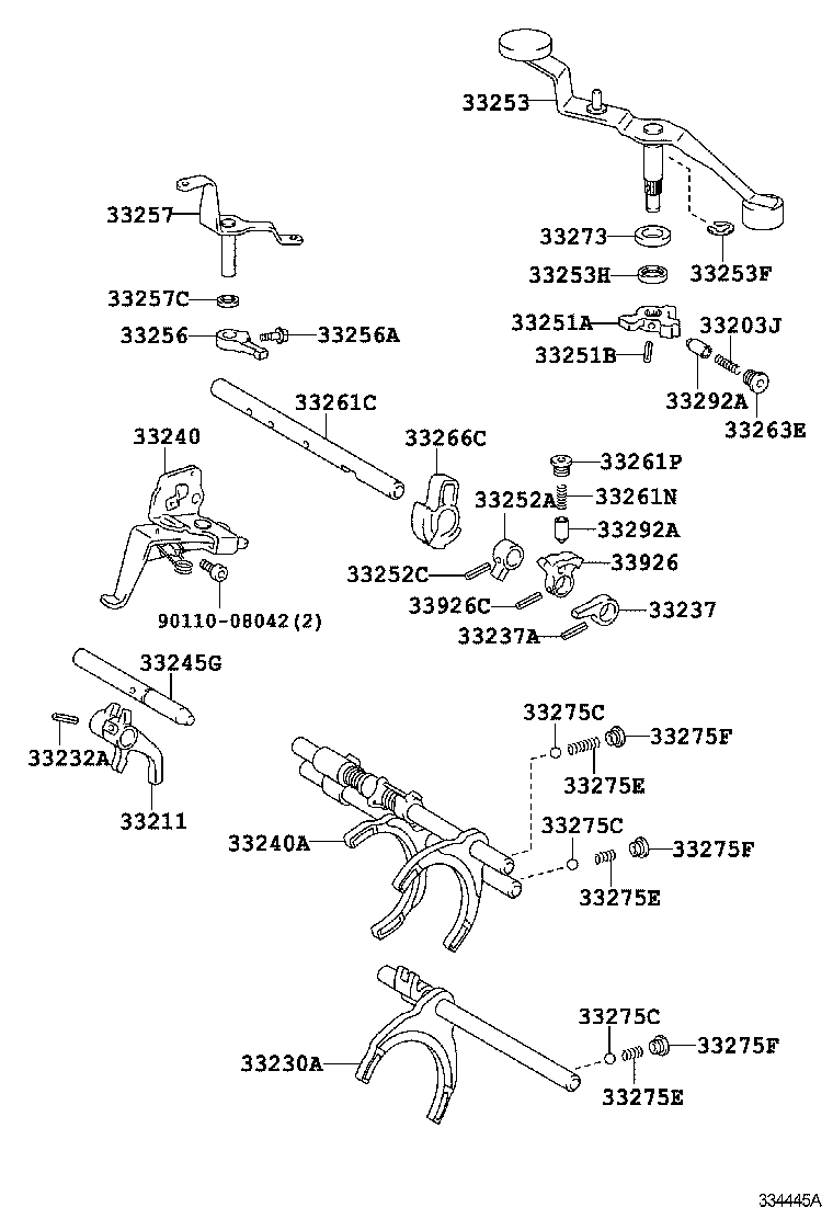 33253-33020 LEVER, SHIFT OUTER, NO.1 product image